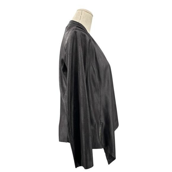 SYMBL VII+ Black‎ Open Front Long Sleeves Asymmetrical Hem Jacket Womens Size S - Picture 2 of 8